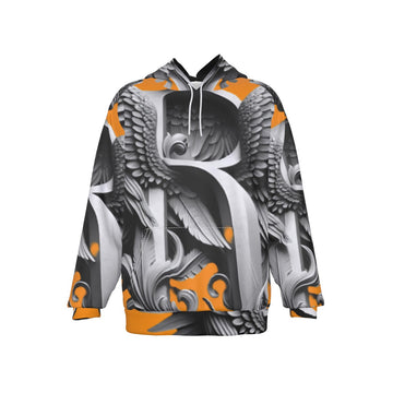 Sudadera con capucha con raíces en ascenso de la realeza naranja
