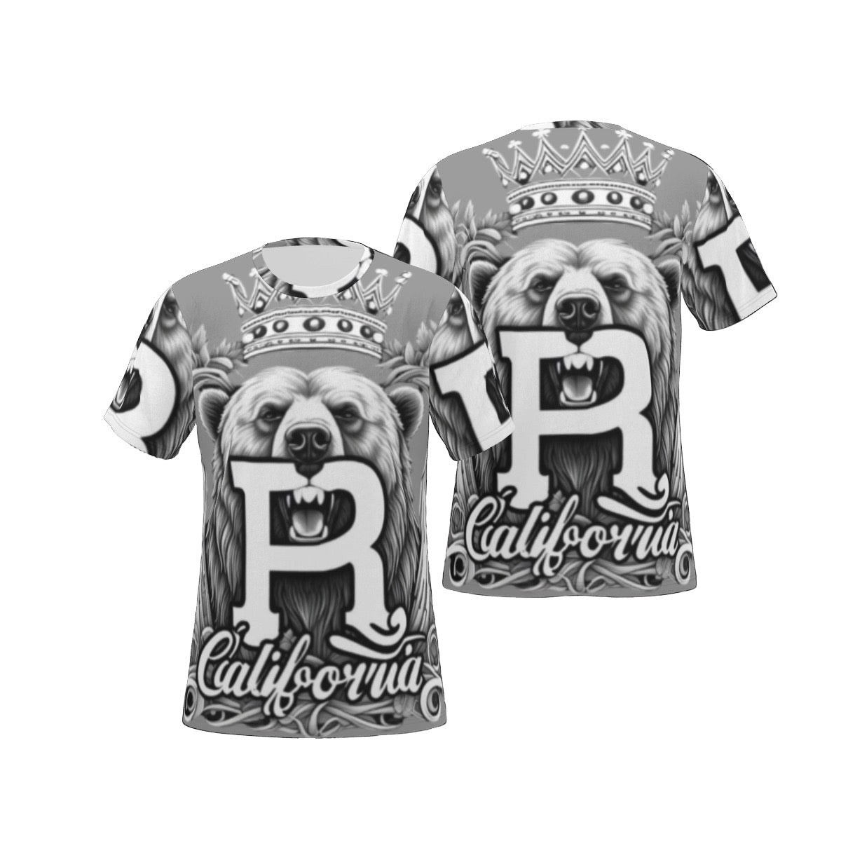 GRAY CALIFORNIA ROYALTY ROOTS RISING T-SHIRT