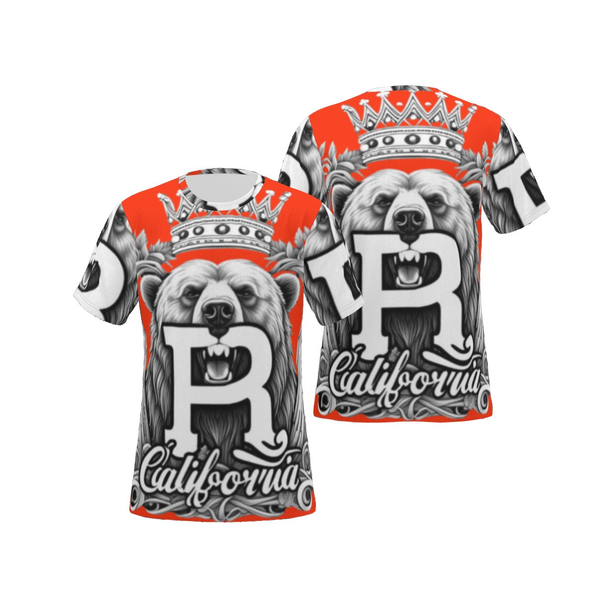RED CALIFORNIA ROYALTY ROOTS RISING T-SHIRT