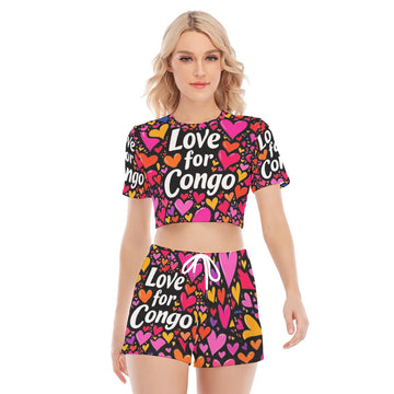O-neck T-shirt Shorts Suit