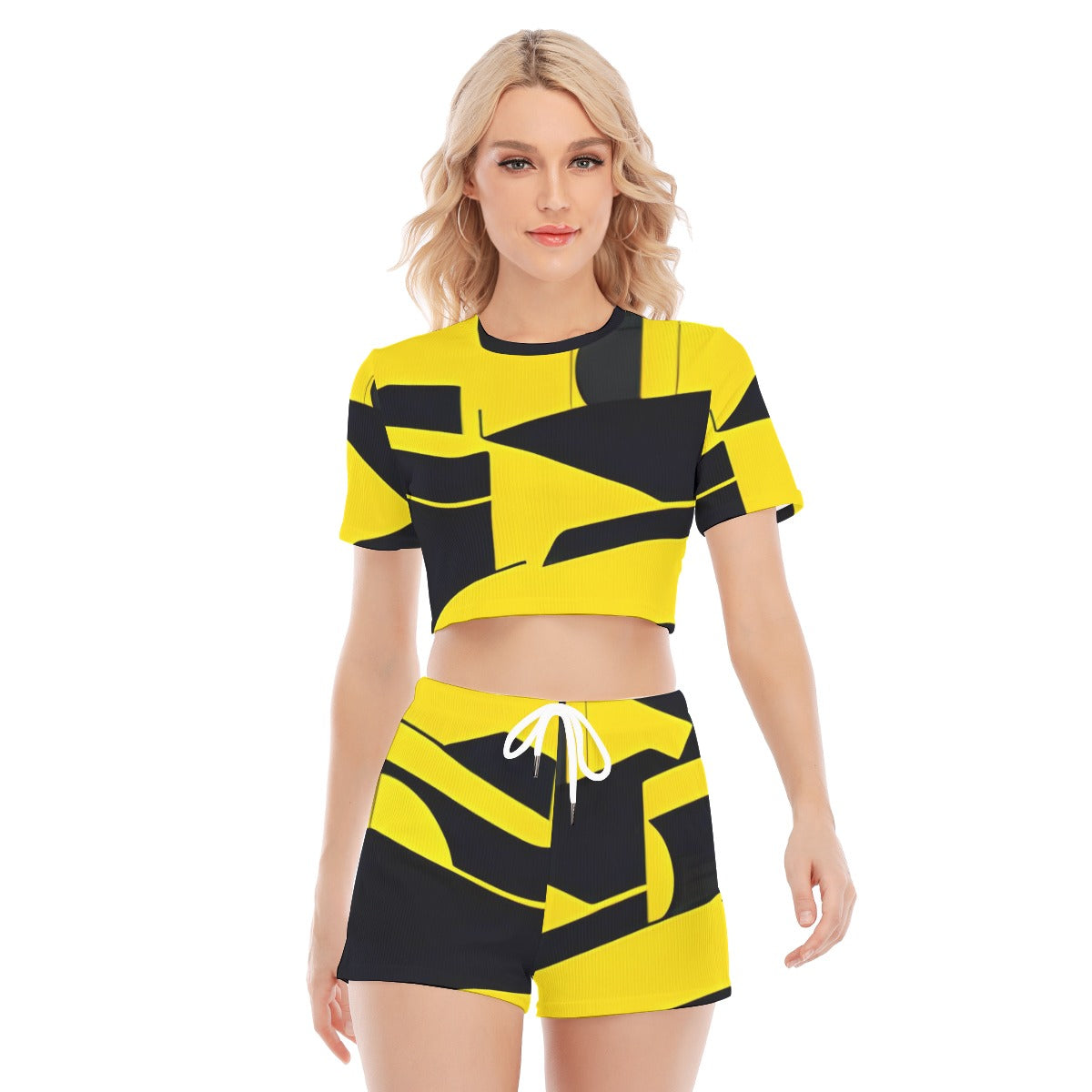 Women's O-neck T-shirt Shorts Suit