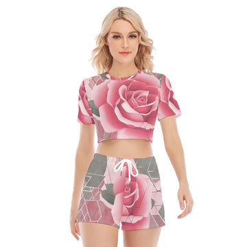 Women's O-neck T-shirt Shorts Suit
