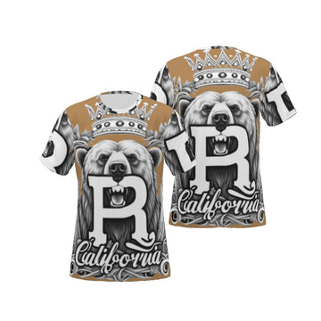 BROWN CALIFORNIA ROYALTY ROOTS RISING T-SHIRT