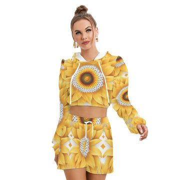 Women's Mirco Fleece Hoodie And Shorts Set
