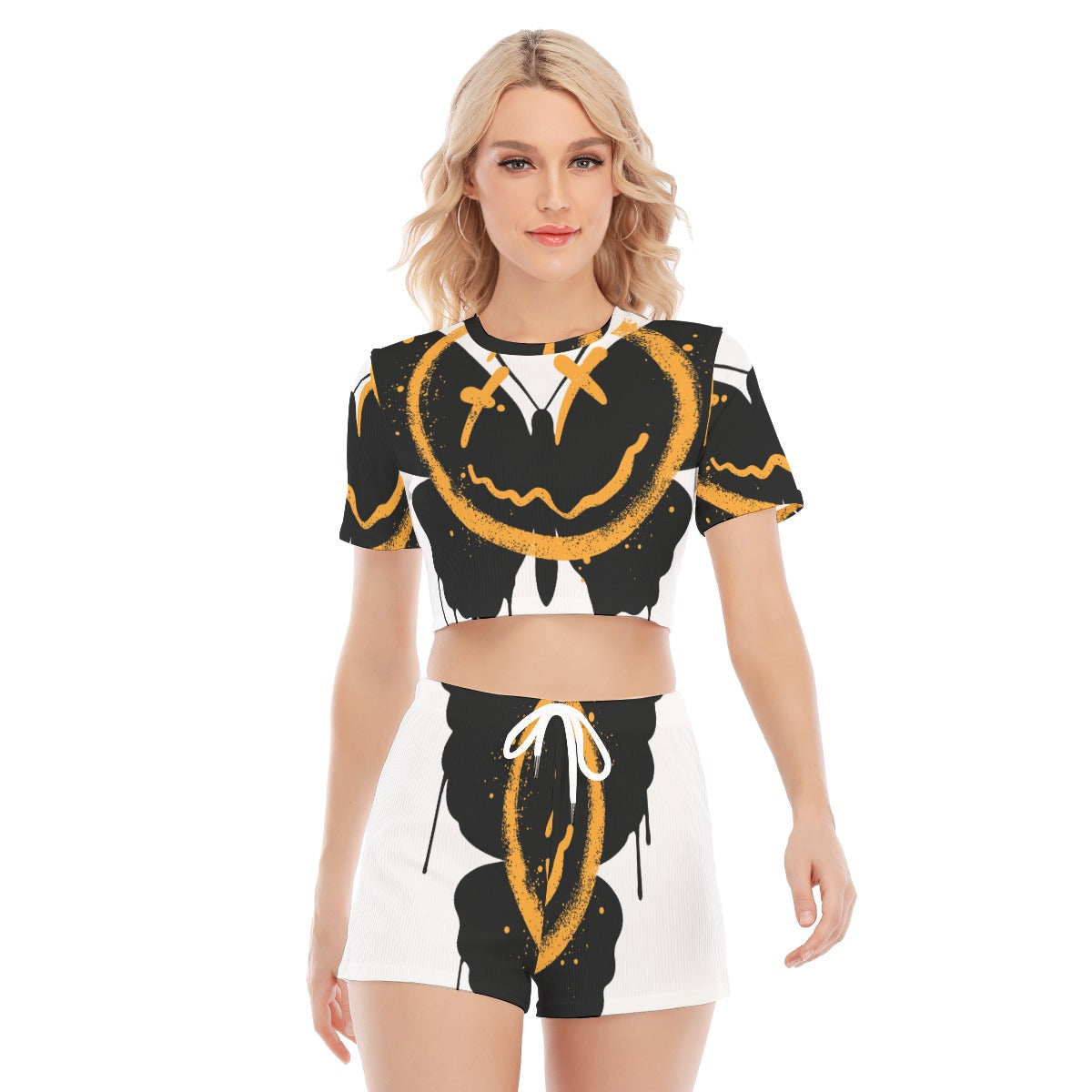 Women's O-neck T-shirt Shorts Suit