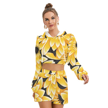 Women's Mirco Fleece Hoodie And Shorts Set