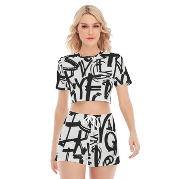 Women's O-neck T-shirt Shorts Suit