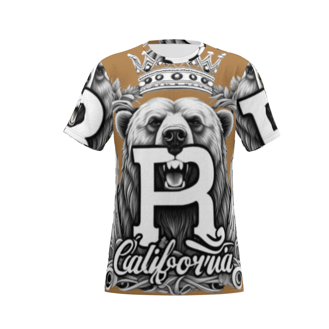 BROWN CALIFORNIA ROYALTY ROOTS RISING T-SHIRT