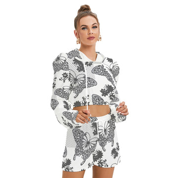 Women's Mirco Fleece Hoodie And Shorts Set