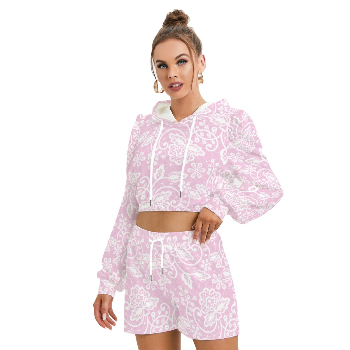 Women's Mirco Fleece Hoodie And Shorts Set