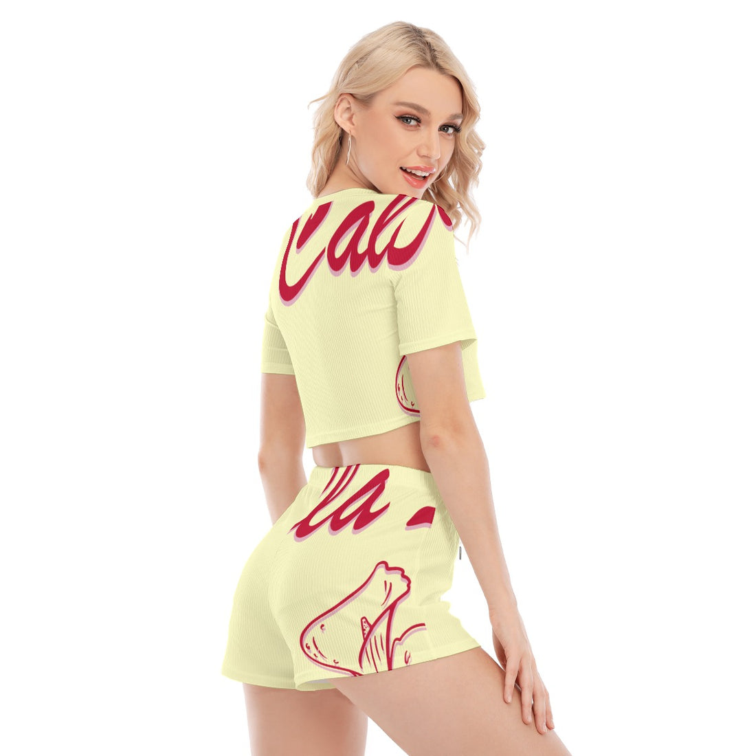 Women's O-neck T-shirt Shorts Suit