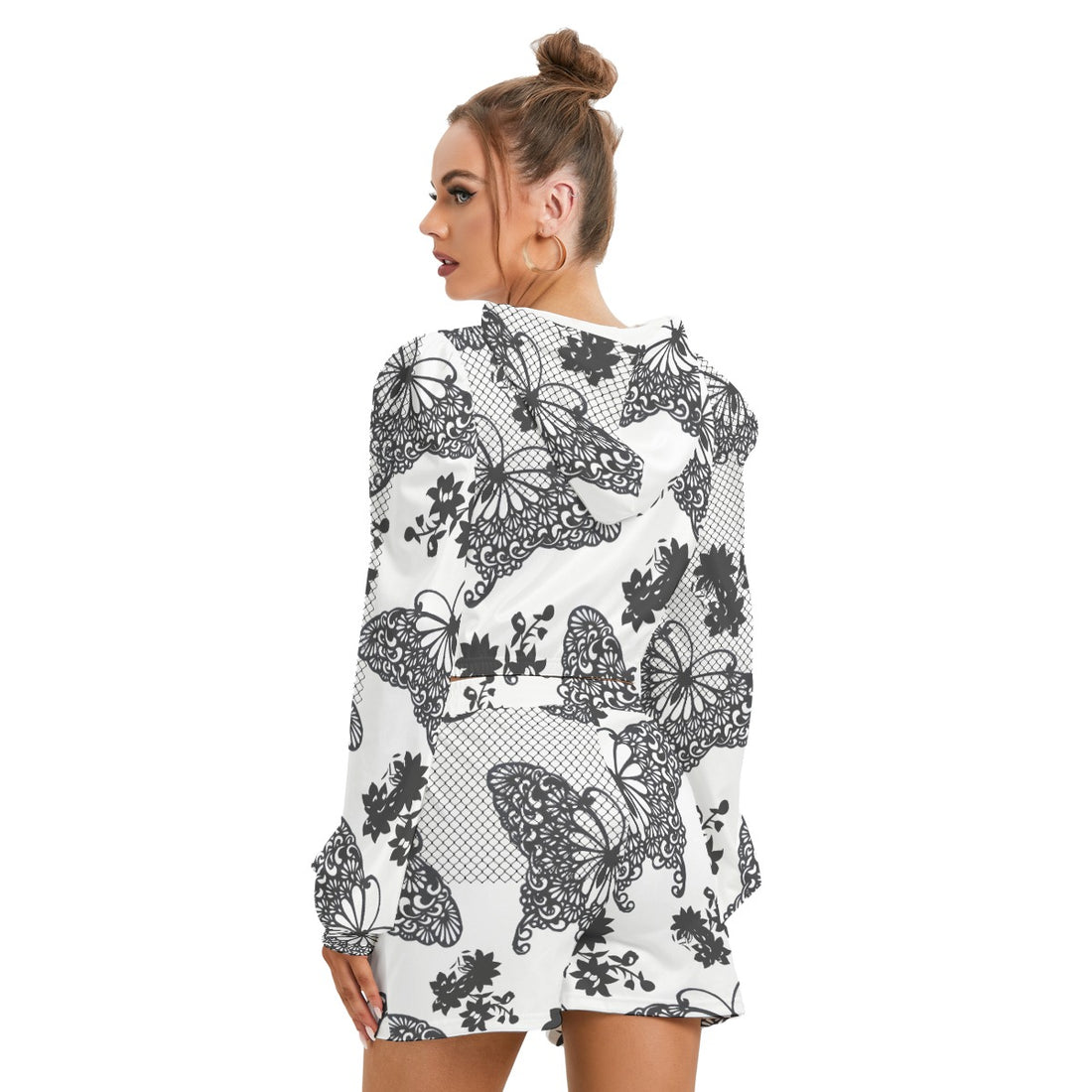 Women's Mirco Fleece Hoodie And Shorts Set