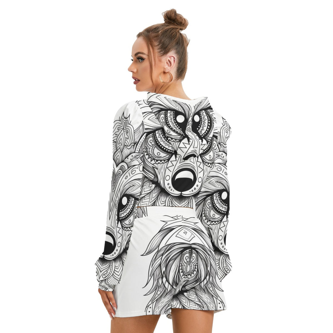 Women's Mirco Fleece Hoodie And Shorts Set