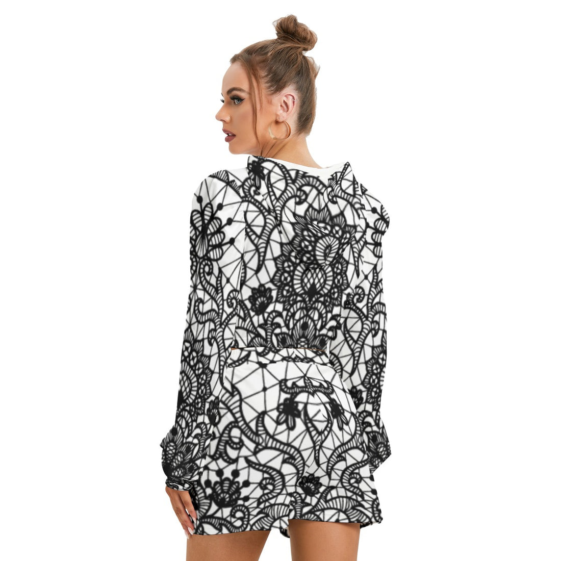 Women's Mirco Fleece Hoodie And Shorts Set